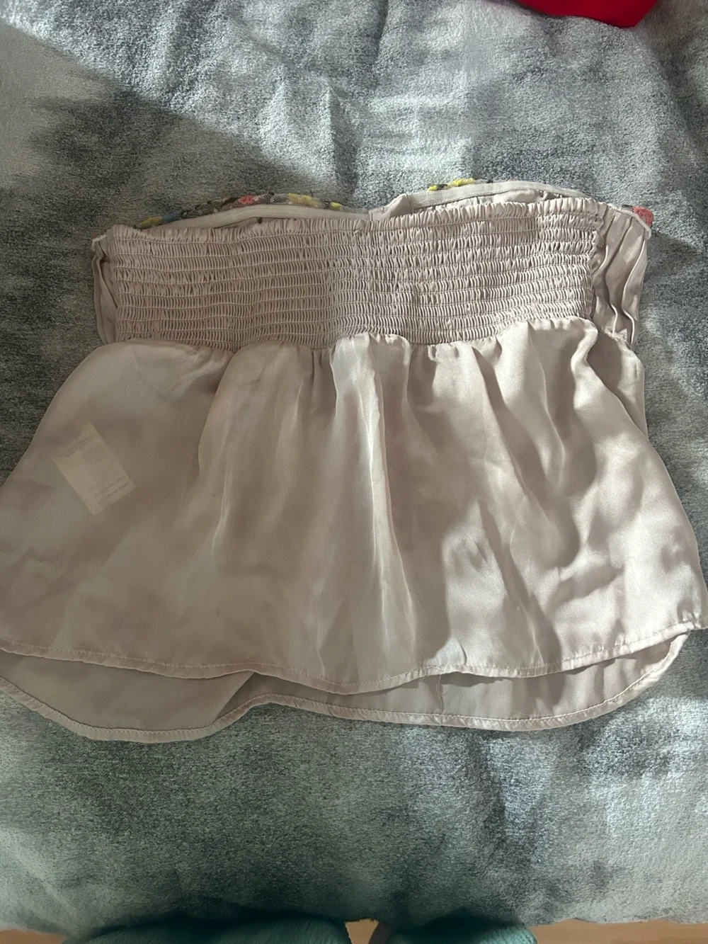 Free People Smocked Blush Pink Crop Tube Top size L